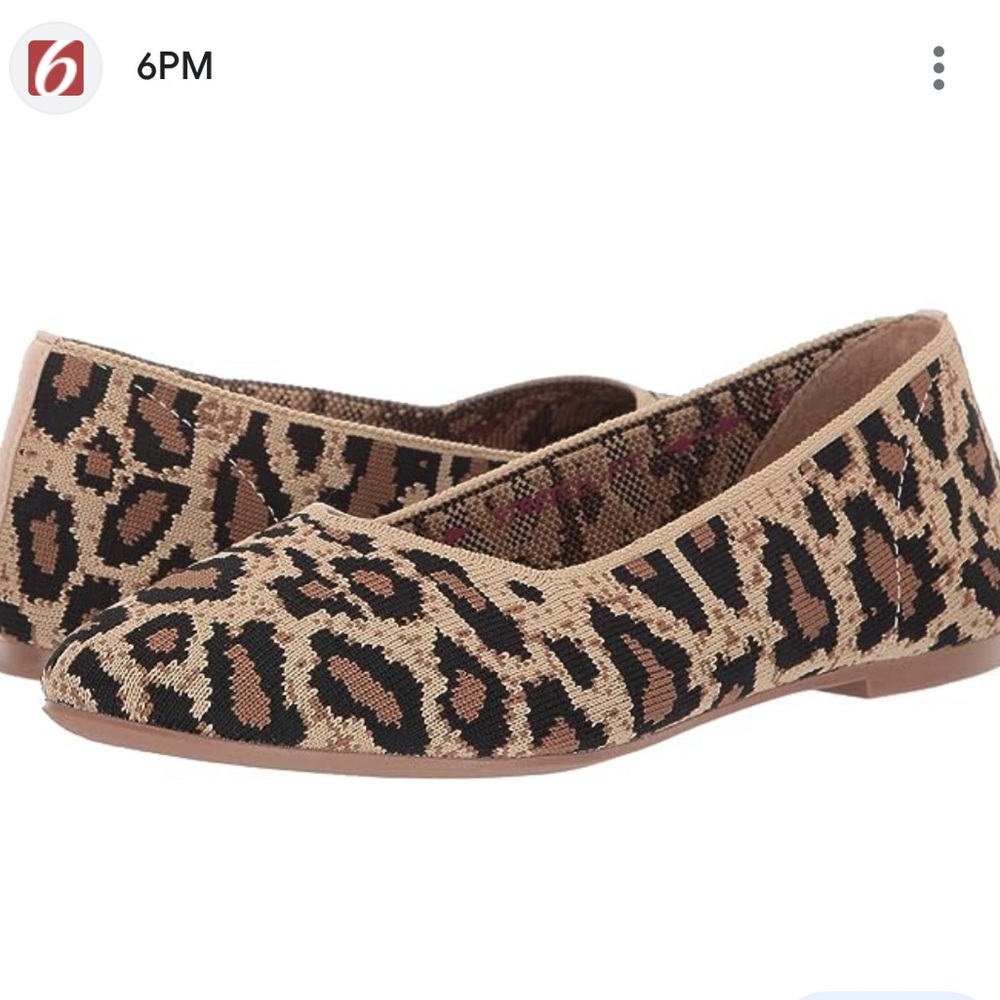 Skechers Cleo Claw Some leopard print ballet slip on shoes. Size 10 - runs small